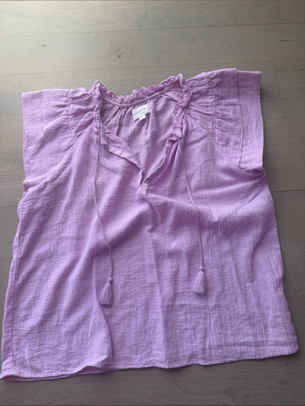 Lavender Peasant Tunic with Tassel Tie